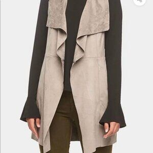 Tart Collections Mason Vest Faux Suede Ultra Soft Waterfall Open Front PoCKeTS